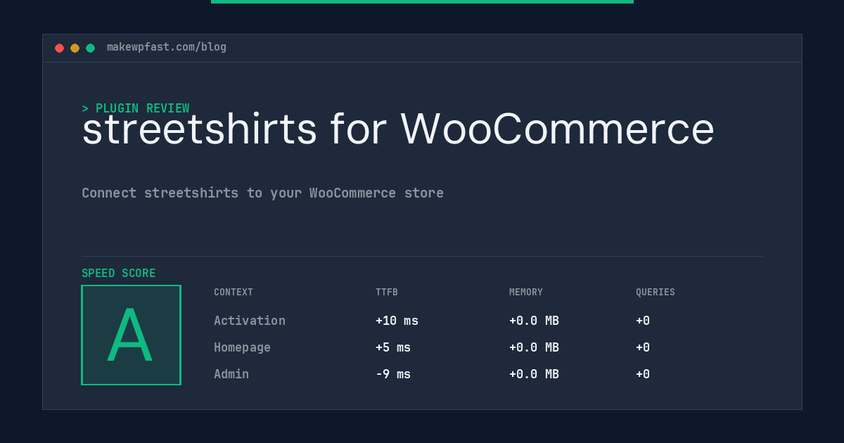 streetshirts for WooCommerce - MakeWPFast