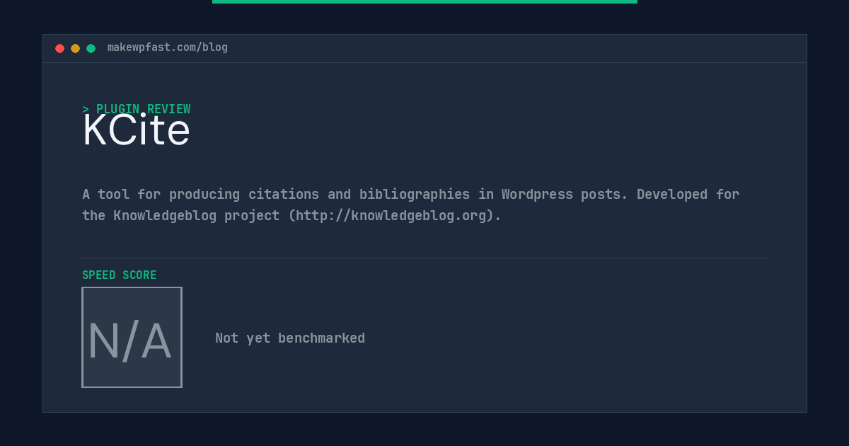 KCite - MakeWPFast