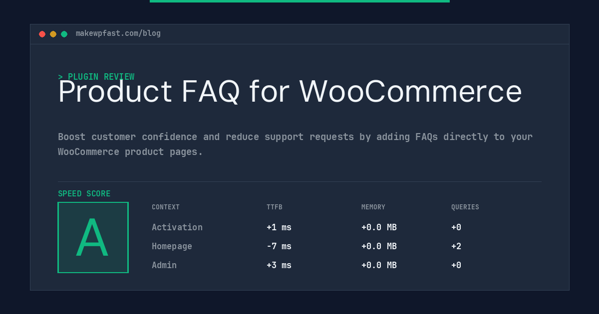 Product FAQ for WooCommerce - MakeWPFast