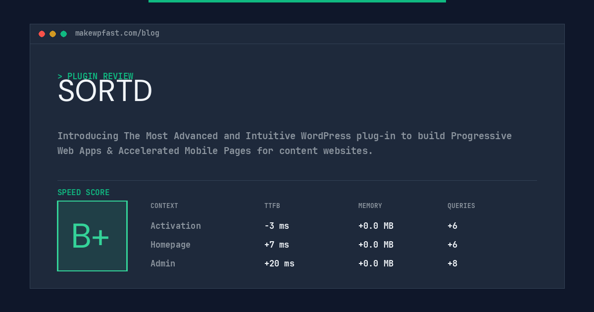 SORTD - MakeWPFast