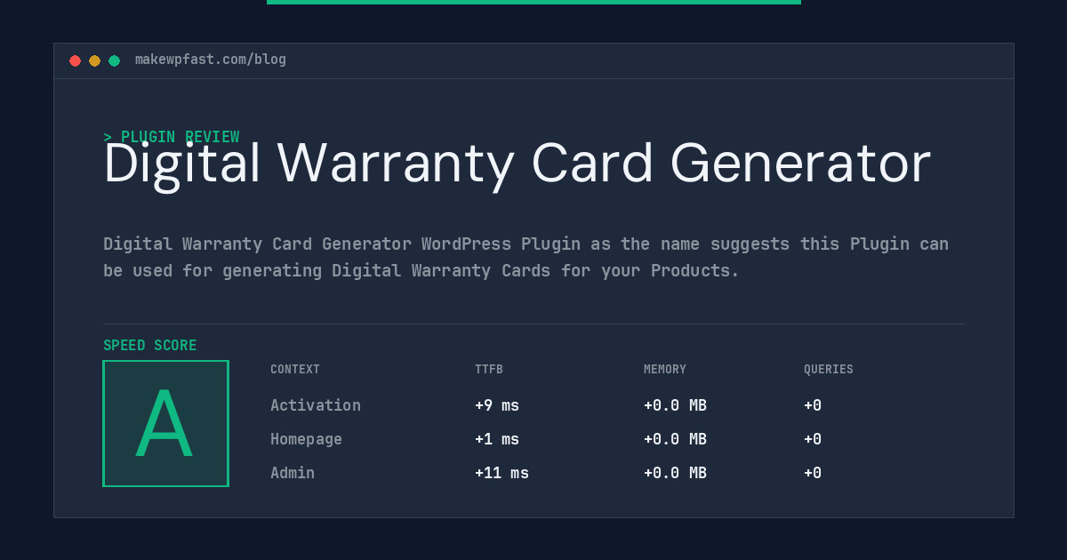 Digital Warranty Card Generator - MakeWPFast