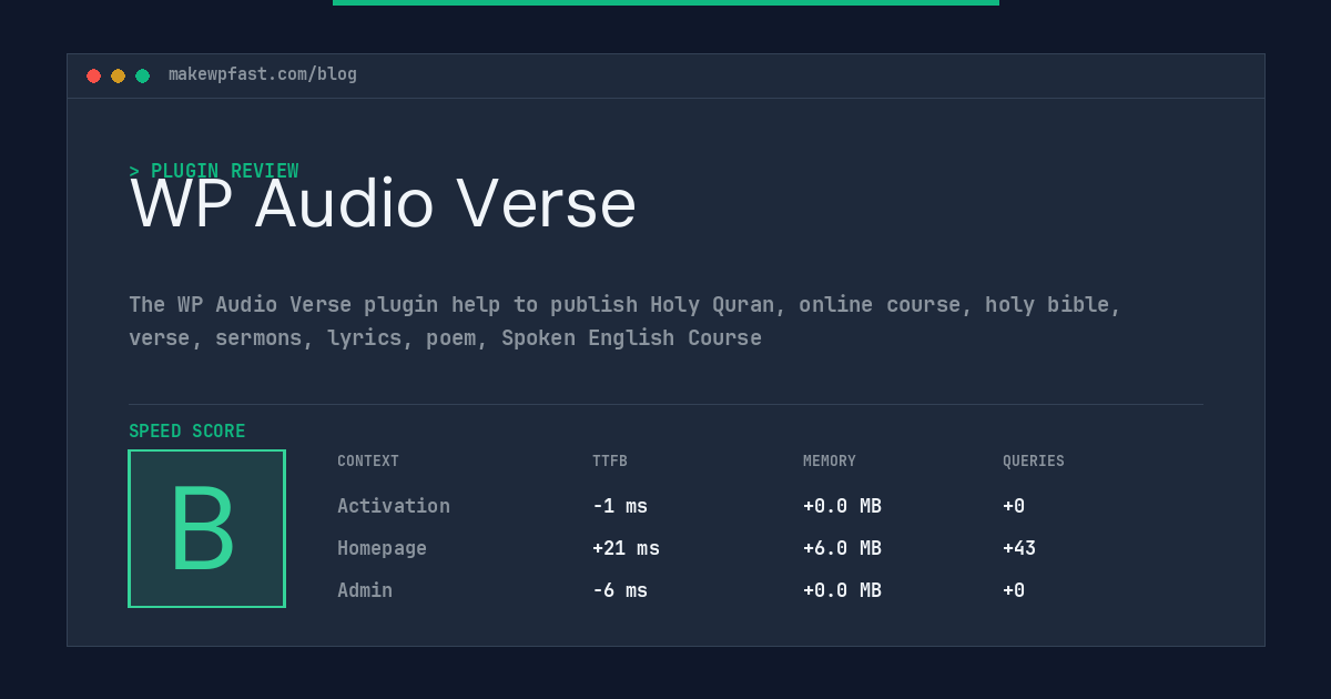 WP Audio Verse - MakeWPFast