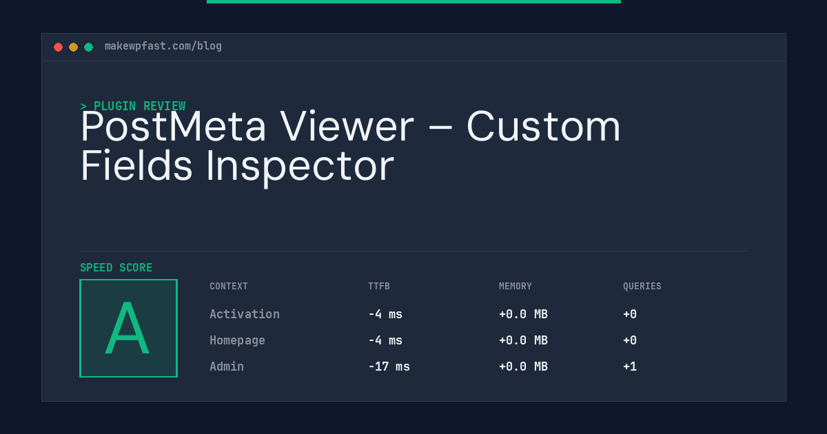 PostMeta Viewer – Custom Fields Inspector - MakeWPFast