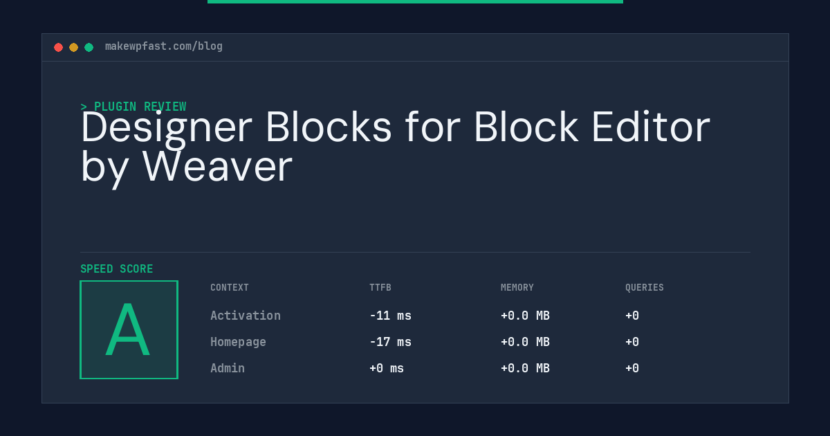 Designer Blocks for Block Editor by Weaver - MakeWPFast
