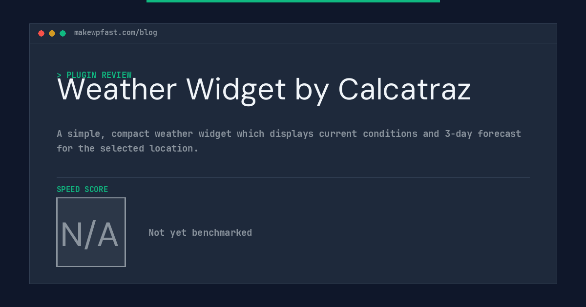 Weather Widget by Calcatraz - MakeWPFast