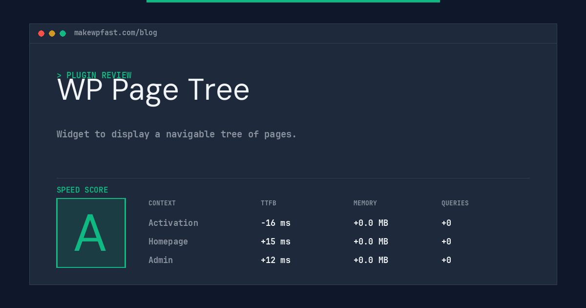 WP Page Tree - MakeWPFast