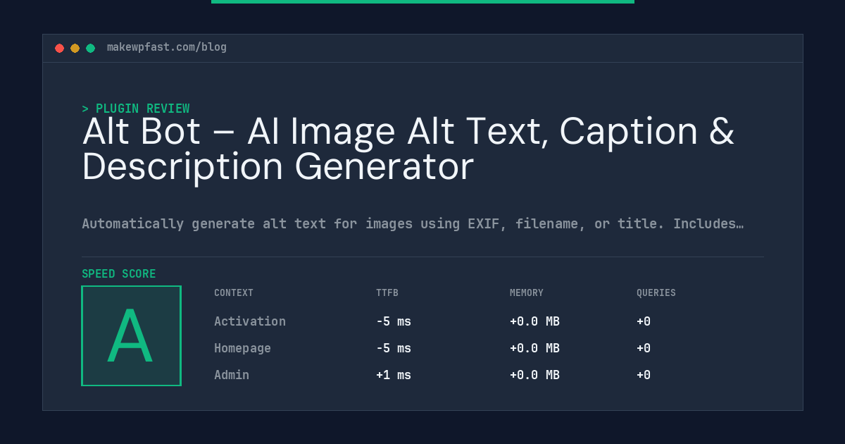 Alt Bot – AI Image Alt Text, Caption & Description Generator - MakeWPFast