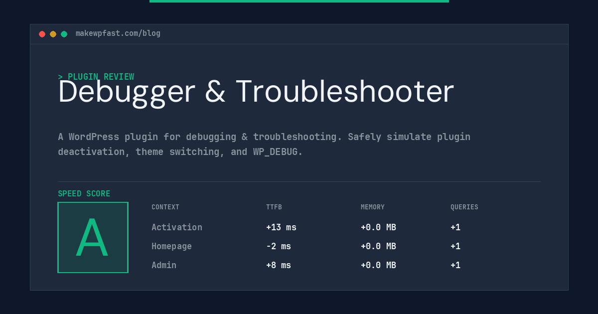 Debugger & Troubleshooter - MakeWPFast