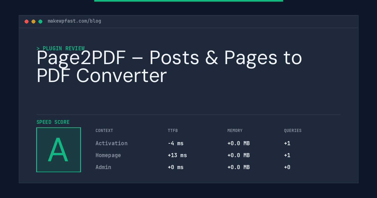 Page2PDF – Posts & Pages to PDF Converter - MakeWPFast