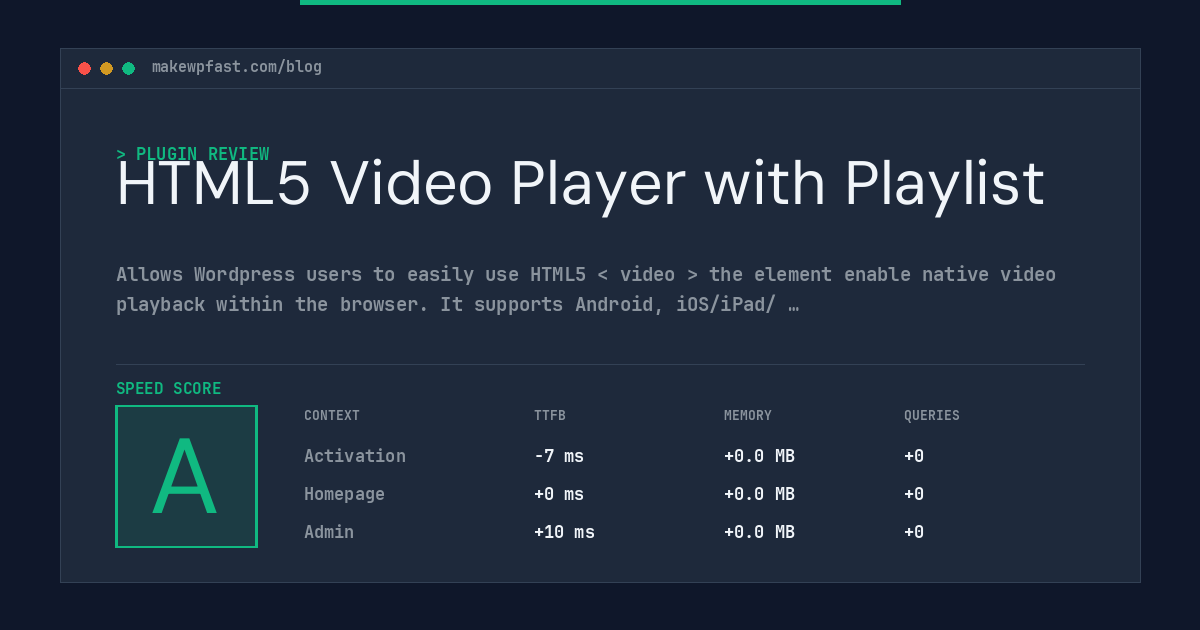 HTML5 Video Player with Playlist - MakeWPFast