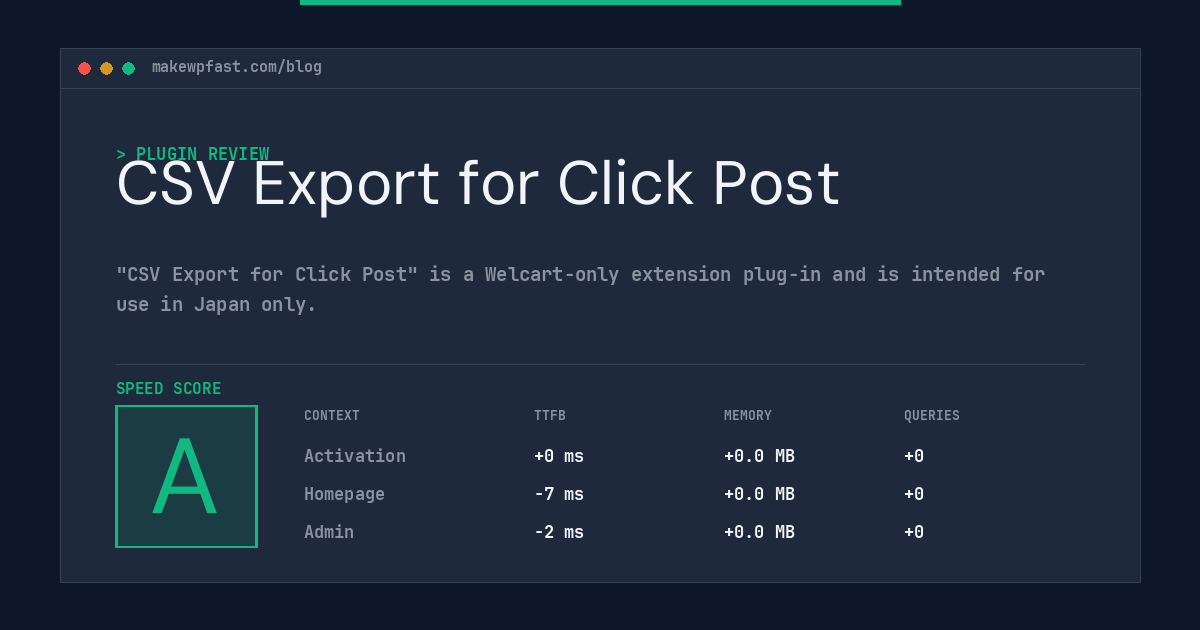 CSV Export for Click Post - MakeWPFast