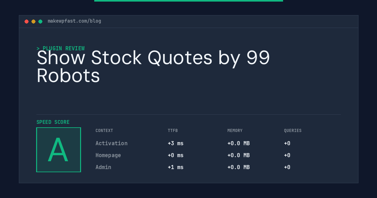 Show Stock Quotes by 99 Robots - MakeWPFast