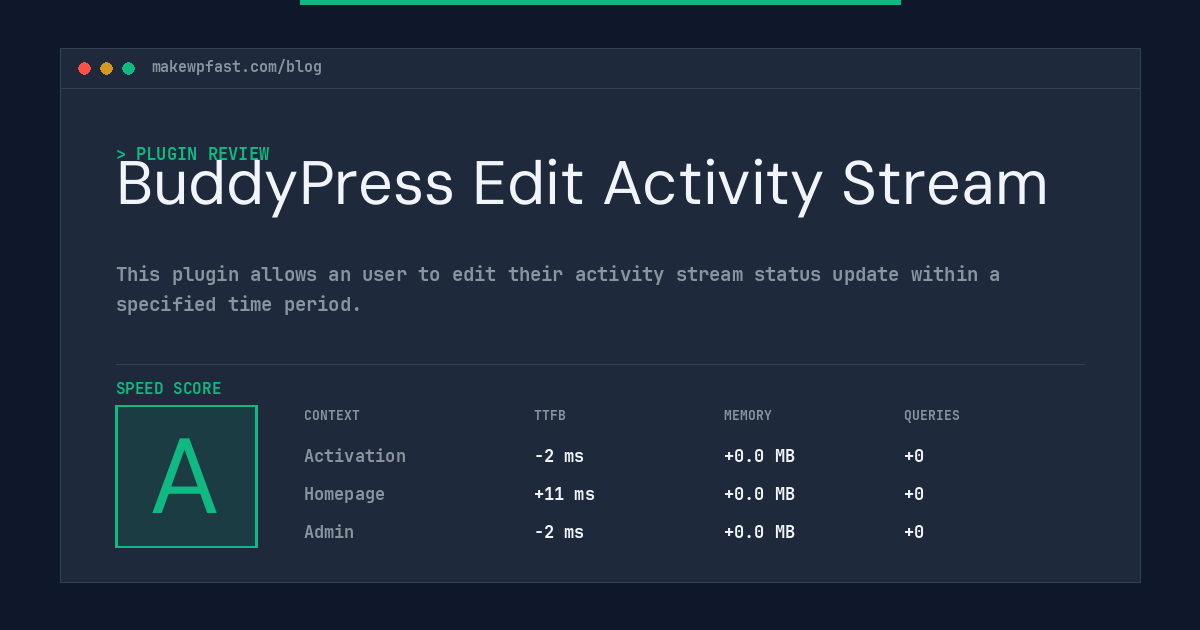 BuddyPress Edit Activity Stream - MakeWPFast