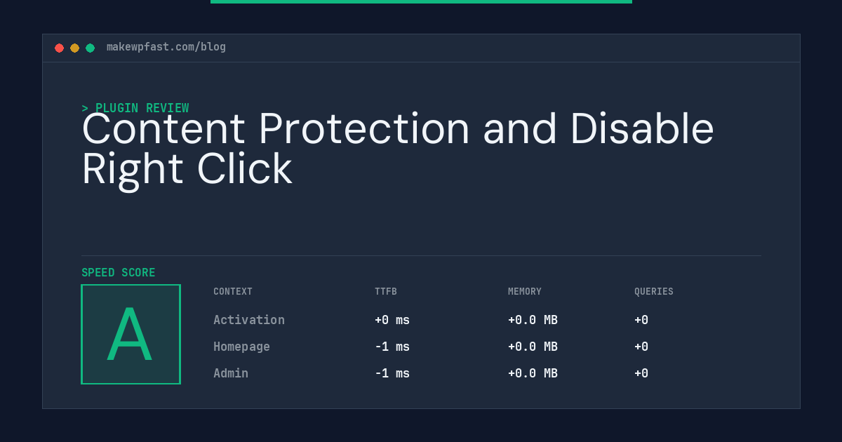 Content Protection and Disable Right Click - MakeWPFast