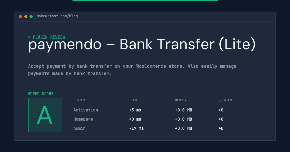 paymendo – Bank Transfer (Lite) - MakeWPFast
