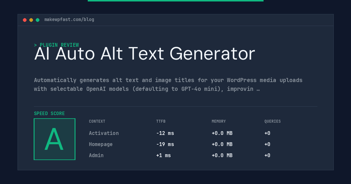 AI Auto Alt Text Generator - MakeWPFast