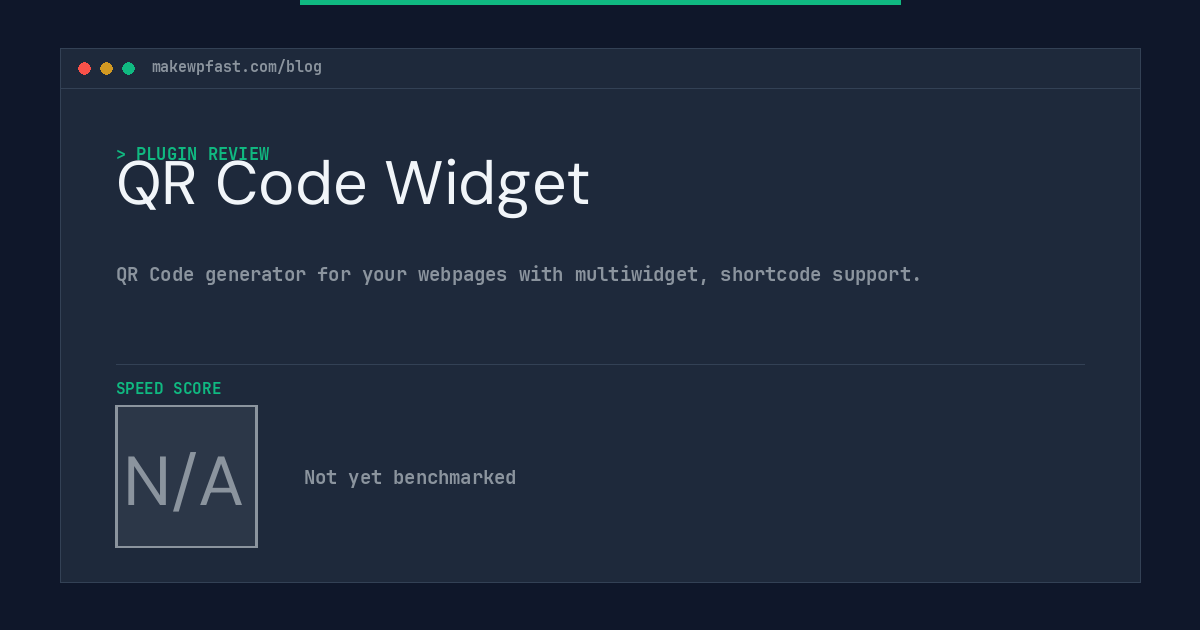 QR Code Widget - MakeWPFast