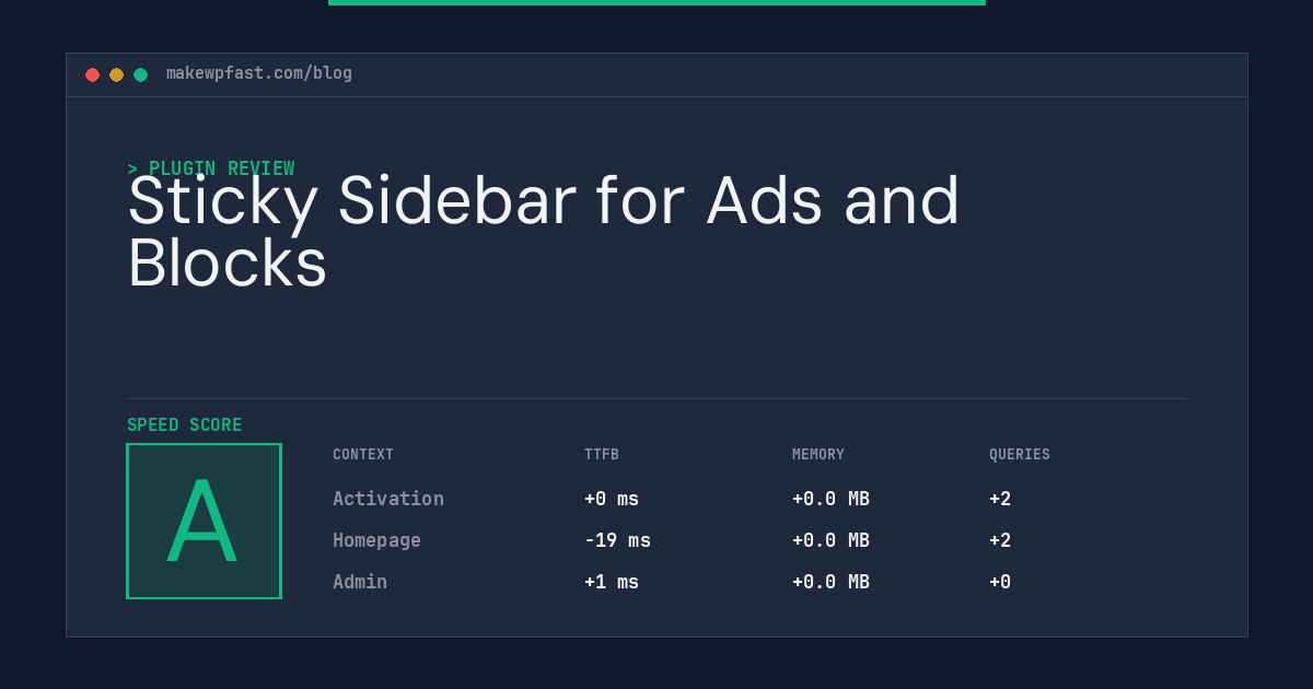Sticky Sidebar for Ads and Blocks - MakeWPFast