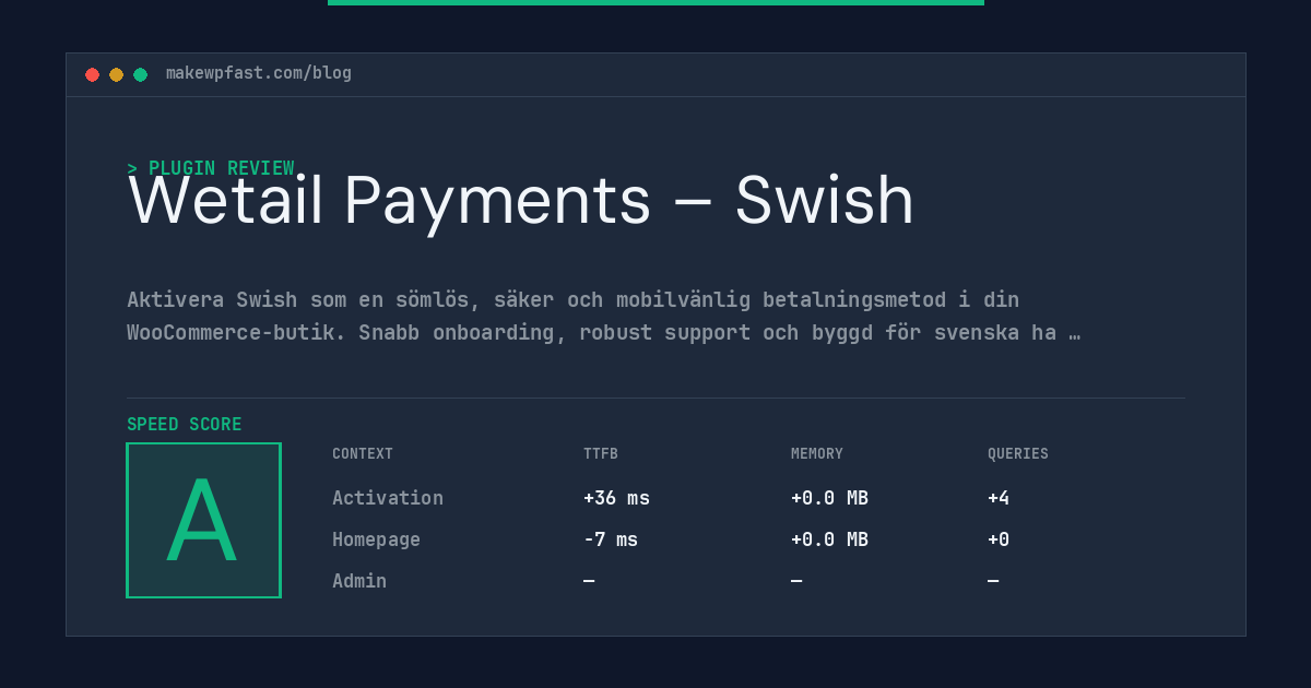 Wetail Payments – Swish - MakeWPFast