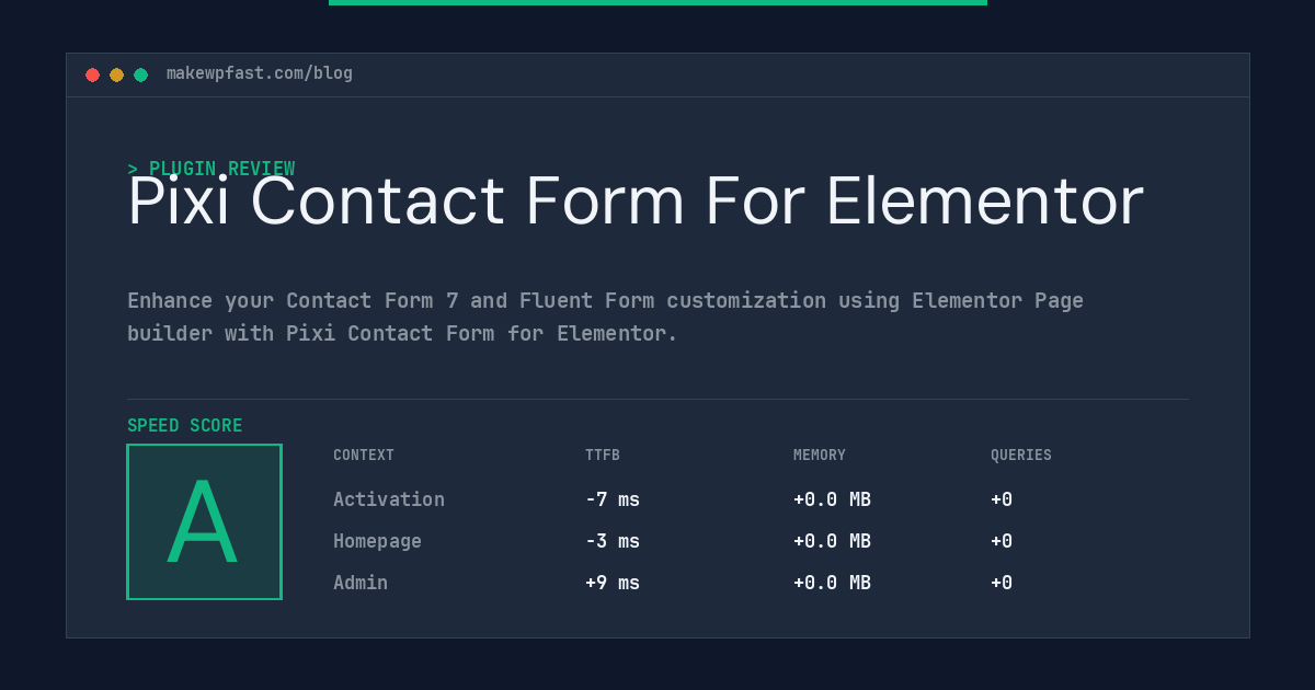 Pixi Contact Form For Elementor - MakeWPFast