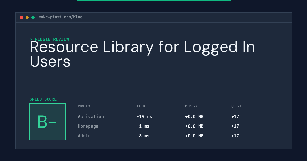 Resource Library for Logged In Users - MakeWPFast