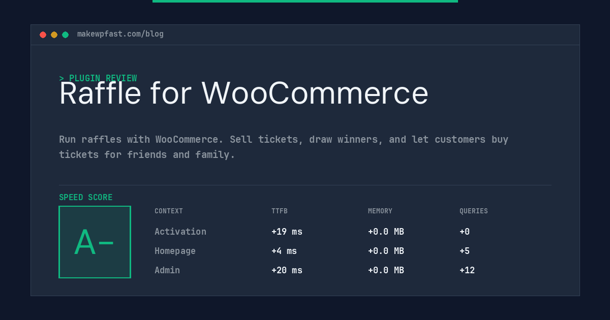 Raffle for WooCommerce - MakeWPFast