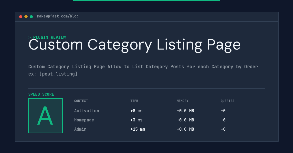 Custom Category Listing Page - MakeWPFast