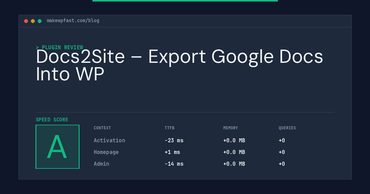 Docs2Site – Export Google Docs Into WP - MakeWPFast
