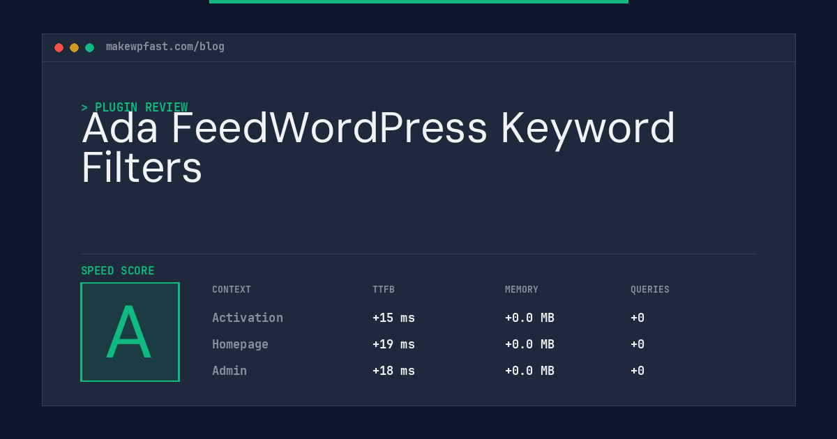 Ada FeedWordPress Keyword Filters - MakeWPFast