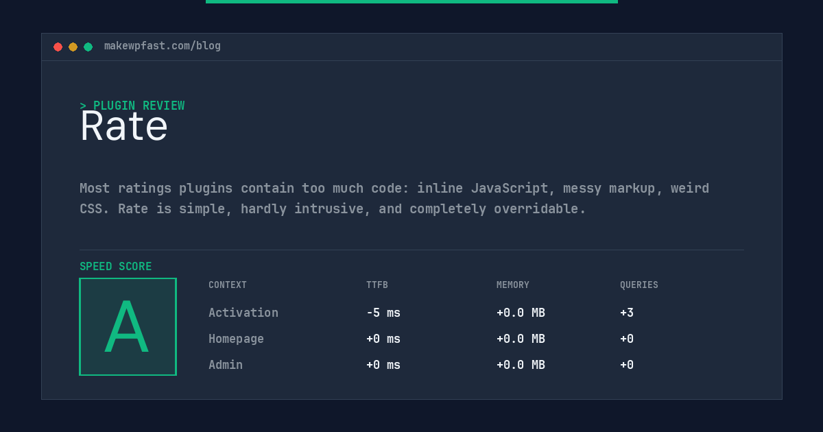 Rate - MakeWPFast