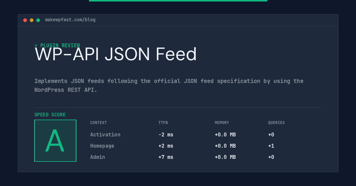 WP-API JSON Feed - MakeWPFast