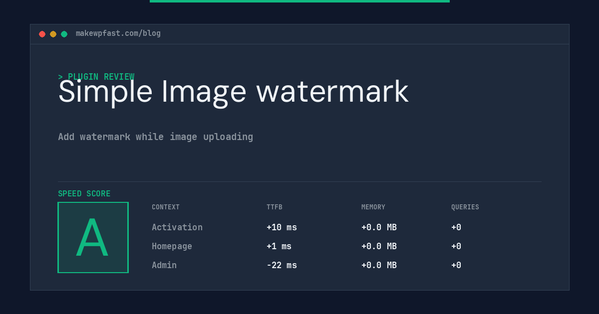 Simple Image watermark - MakeWPFast