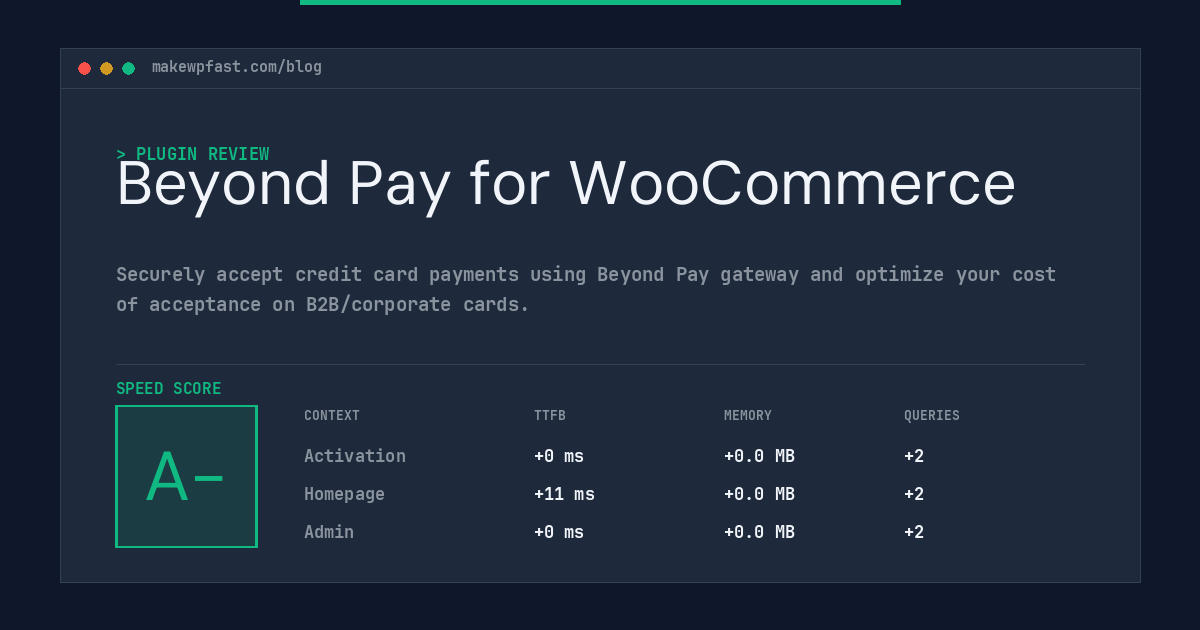 Beyond Pay for WooCommerce - MakeWPFast