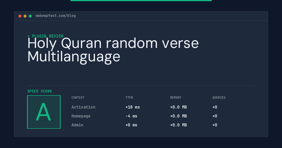 Holy Quran random verse Multilanguage - MakeWPFast