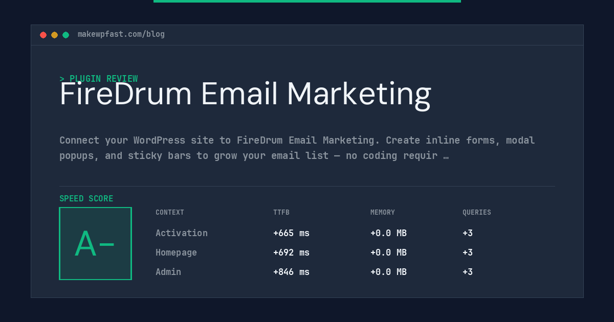 FireDrum Email Marketing - MakeWPFast