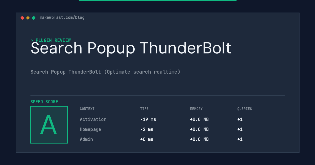 Search Popup ThunderBolt - MakeWPFast