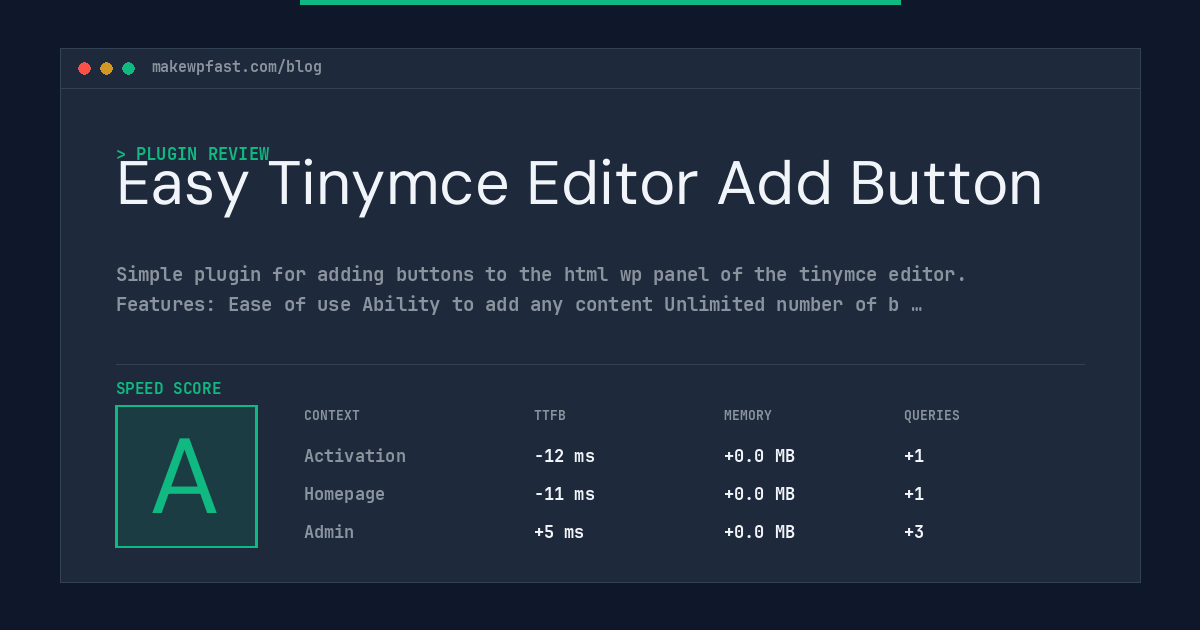Easy Tinymce Editor Add Button - MakeWPFast