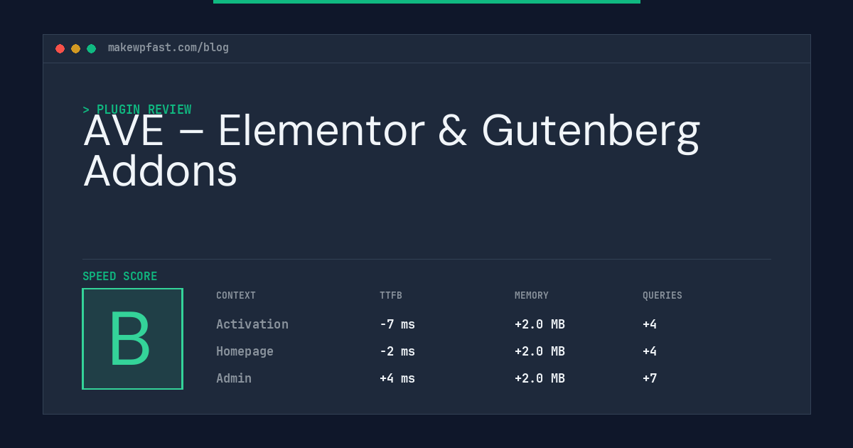 AVE – Elementor & Gutenberg Addons - MakeWPFast
