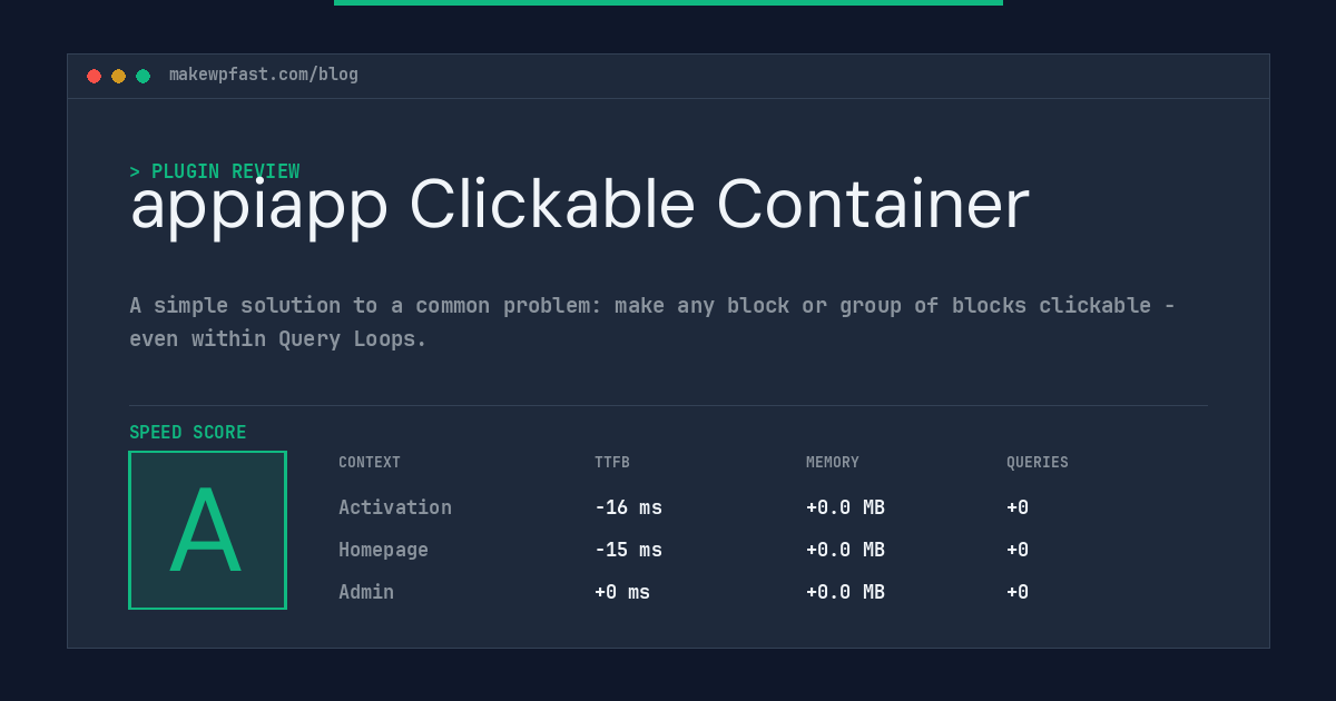 appiapp Clickable Container - MakeWPFast