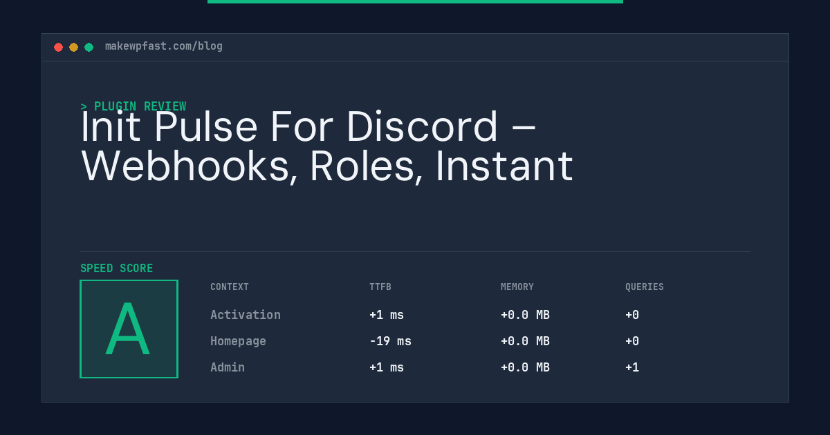 Init Pulse For Discord – Webhooks, Roles, Instant - MakeWPFast