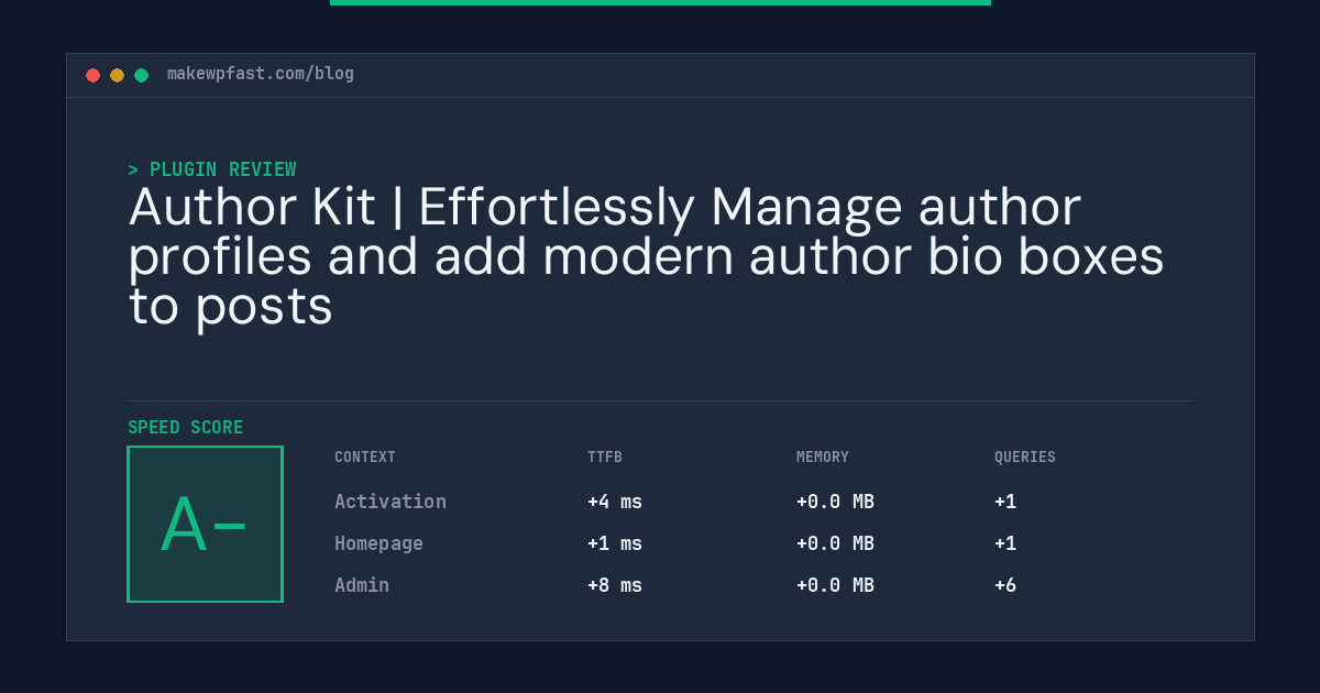 Author Kit | Effortlessly Manage author profiles and add modern author bio boxes to posts - MakeWPFast