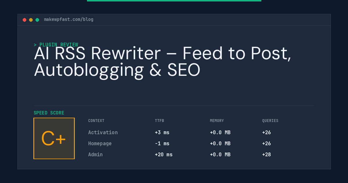 AI RSS Rewriter – Feed to Post, Autoblogging & SEO - MakeWPFast