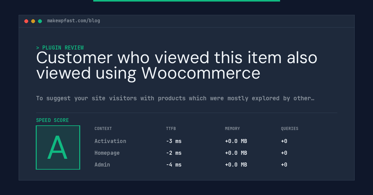 Customer who viewed this item also viewed using Woocommerce - MakeWPFast