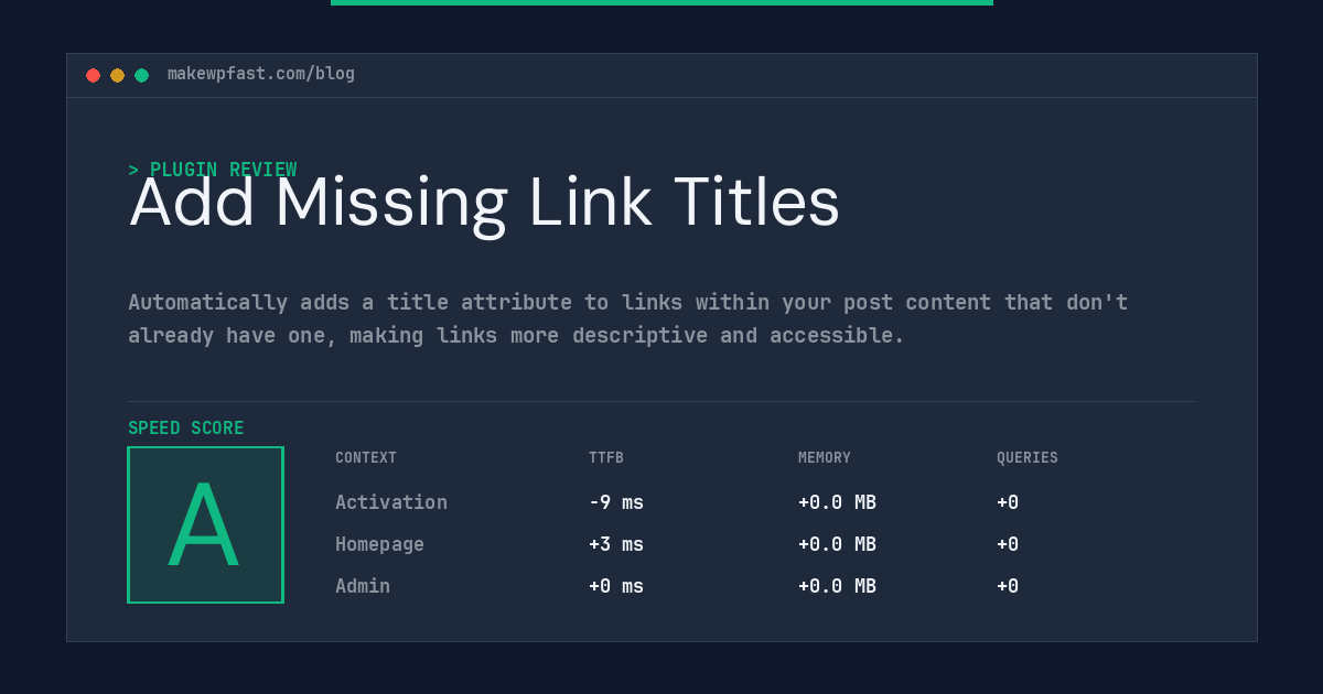 Add Missing Link Titles - MakeWPFast