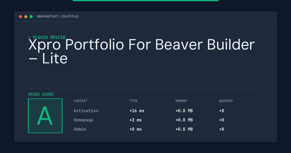 Xpro Portfolio For Beaver Builder – Lite - MakeWPFast