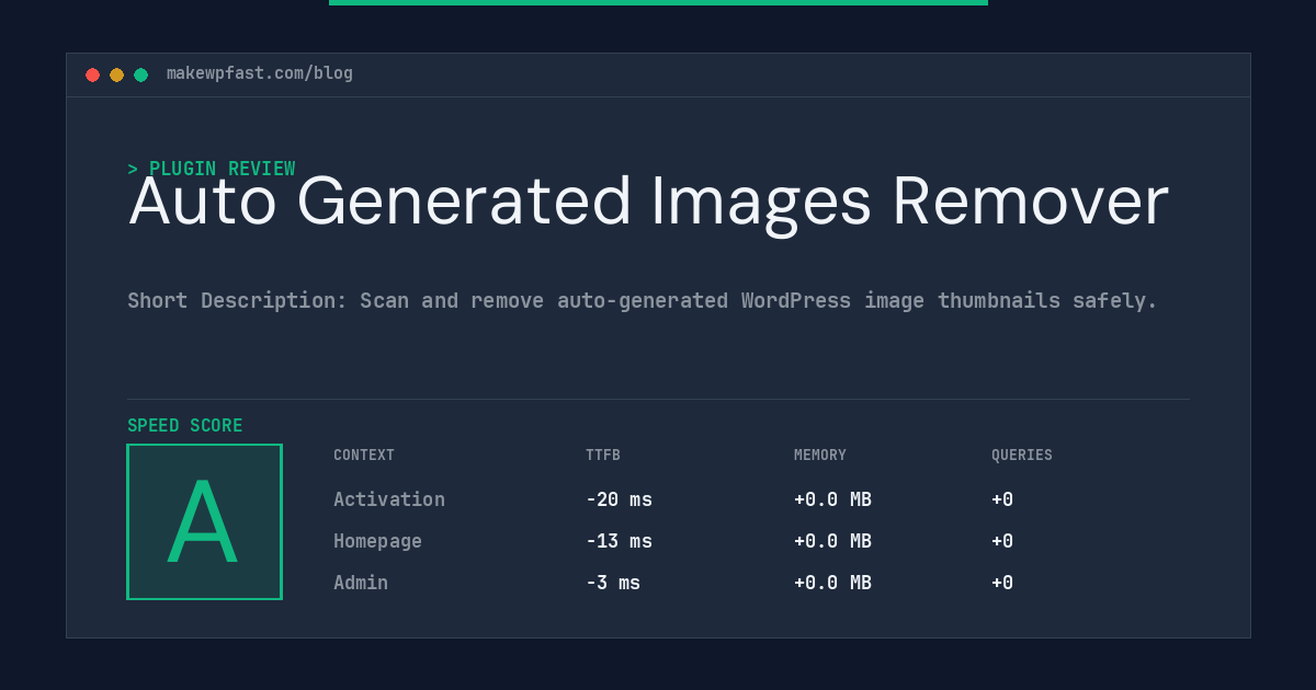 Auto Generated Images Remover - MakeWPFast