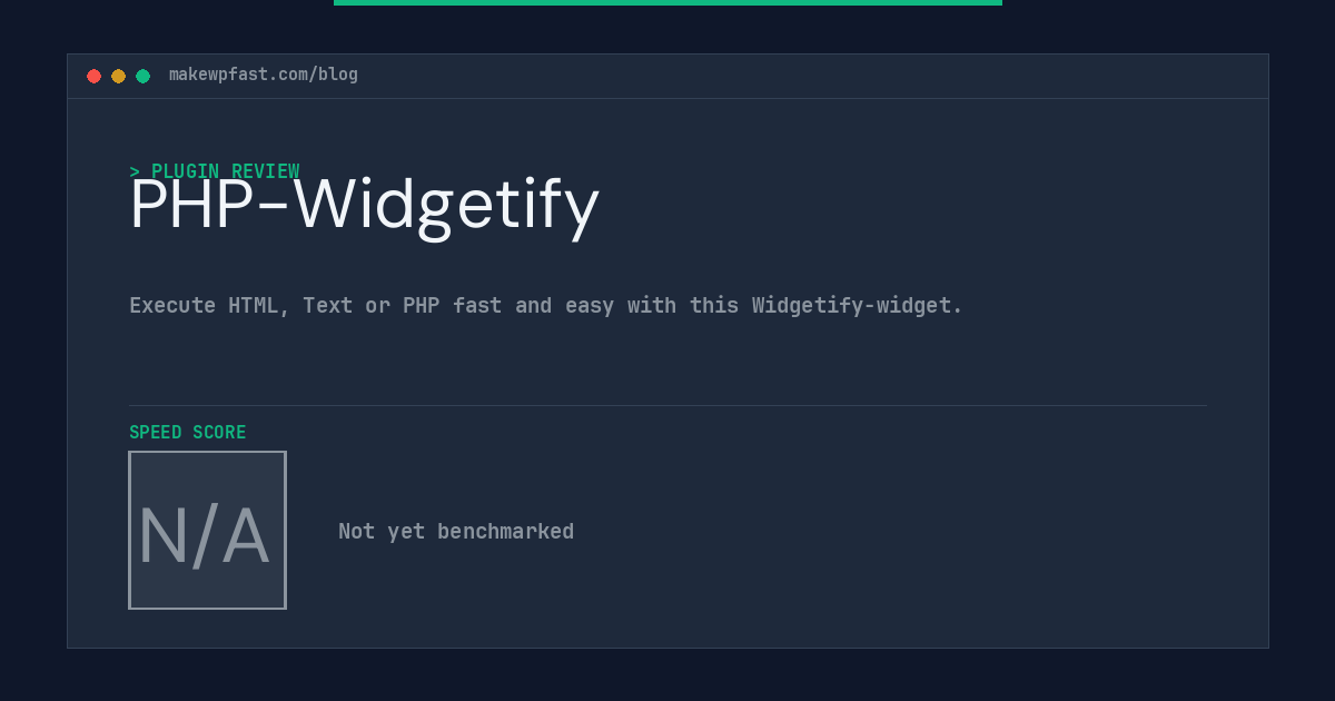 PHP-Widgetify - MakeWPFast