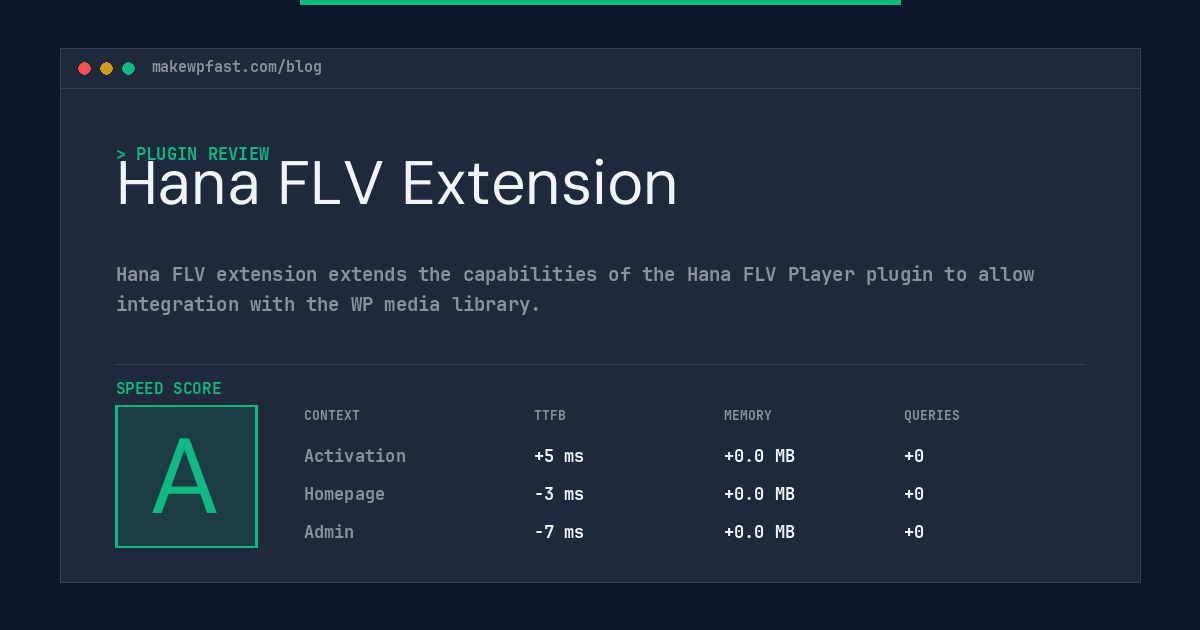 Hana FLV Extension - MakeWPFast