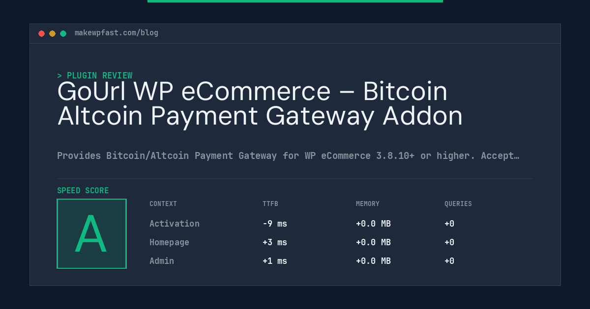 GoUrl WP eCommerce – Bitcoin Altcoin Payment Gateway Addon - MakeWPFast