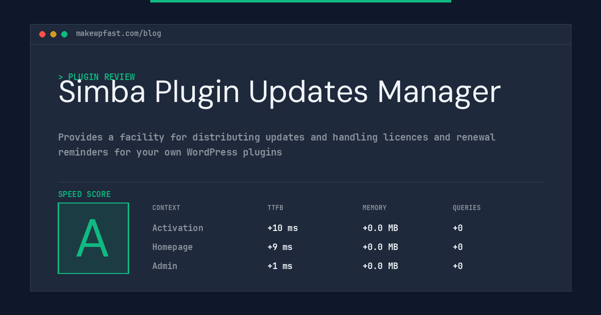 Simba Plugin Updates Manager - MakeWPFast
